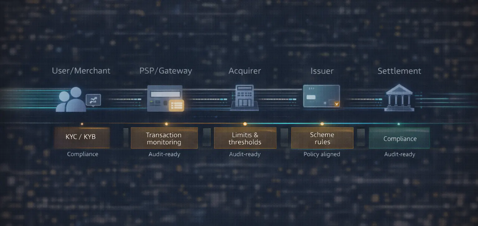 Visualization of secure and compliant payment operations across the payment ecosystem