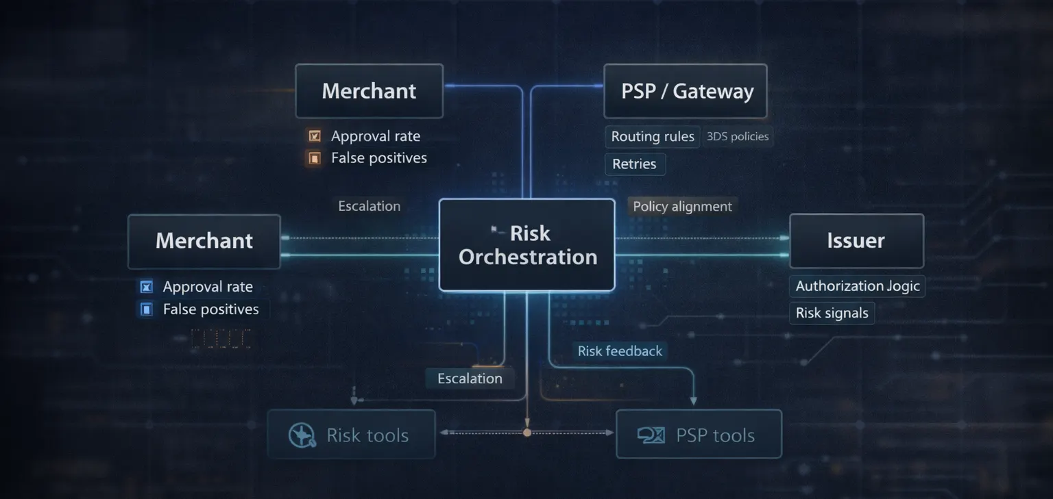 Visual diagram of payment risk coordination and policy alignment across payment partners.

